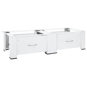 vidaXL Double Washing and Drying Machine Pedestal with Drawers White