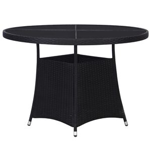 vidaXL Garden Table Black &Oslash;110x74 cm Poly Rattan