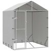 vidaXL Outdoor Dog Kennel with Roof Silver 2x2x2.5 m Galvanised Steel