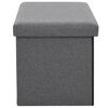 vidaXL Folding Storage Bench Faux Linen 76x38x38 cm Dark Grey