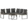 vidaXL Garden sofa set with Cushion 2 pcs Grey Poly Rattan and Steel