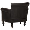 vidaXL Armchair Black Real Goat Leather