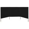vidaXL 3-panel Wind Screen Fabric 400x120 cm Black