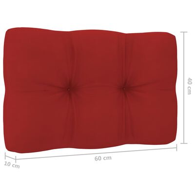vidaXL Garden Chair with Red Cushions Impregnated Pinewood