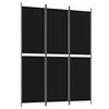 vidaXL 3-Panel Room Divider Black 150x200 cm Fabric