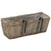 vidaXL Balcony Planter 2 pcs Wicker with PE Lining 40 cm
