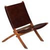 vidaXL Folding Relaxing Chair Brown Real Leather