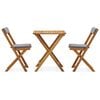 vidaXL 3 Piece Folding Bistro Set with Cushions Solid Acacia Wood