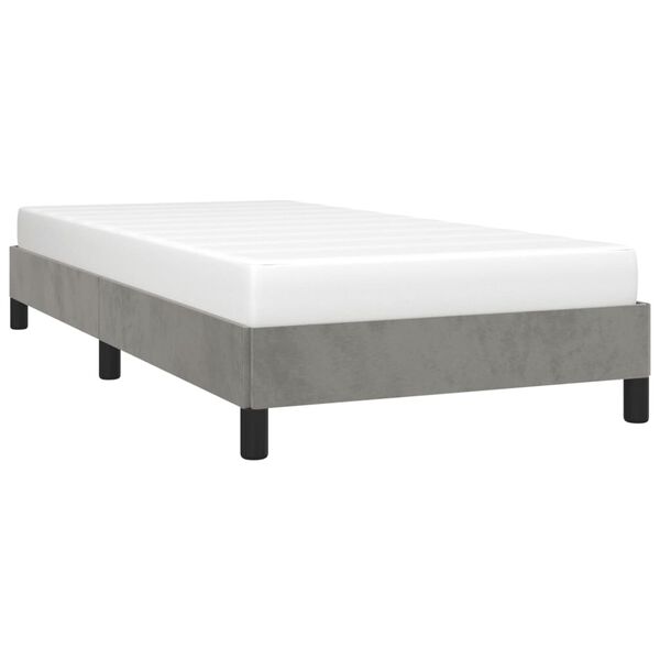 vidaXL Bed Frame without Mattress Light Grey 92x187 cm Single Velvet