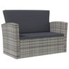 vidaXL 16 Piece Garden Lounge Set with Cushions Poly Rattan Grey