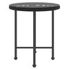 vidaXL Dining Table Black Ø50 cm Tempered Glass and Steel