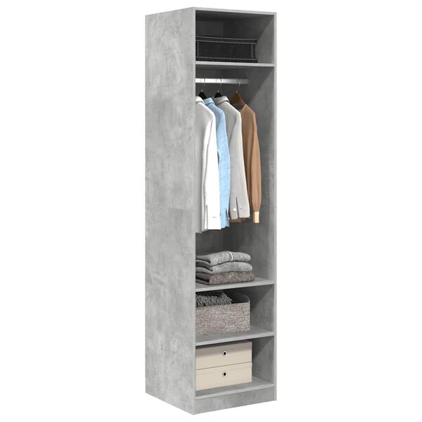 vidaXL Wardrobe Concrete Grey 50x50x200 cm Engineered Wood