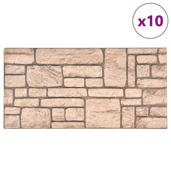 vidaXL 3D Wall Panels with Beige Brick Design 10 pcs EPS
