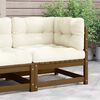 vidaXL Garden Corner Sofa with Cream Cushions Solid Wood Pine