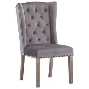 vidaXL Dining Chair Grey Velvet