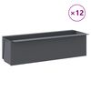 vidaXL Flower Boxes for Euro Pallets 12 pcs Grey 36x13,5x9,5 cm PP