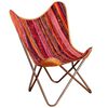vidaXL Butterfly Chair Multicolour Chindi Fabric
