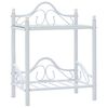 vidaXL Bedside Table Steel and Tempered Glass 45x30,5x60 cm White