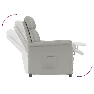 vidaXL Recliner Chair Light Grey Faux Suede Leather