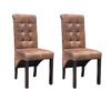 vidaXL Dining Chairs 2 pcs Brown Faux Leather