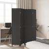 vidaXL Room Divider 4 Panels Black Solid Wood Paulownia