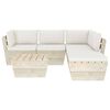 vidaXL 6 Piece Garden Pallet Lounge Set with Cushions Spruce Wood