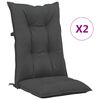 vidaXL Highback Chair Cushion | Set of 2 | Anthracite | Polyester