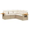 vidaXL 5 Piece Garden Sofa Set with Cushions Beige Poly Rattan