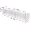 vidaXL Gabion Raised Bed Galvanised Steel 270x50x50 cm