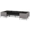 vidaXL Garden Lounge Set | Dark grey | Powder-coated steel | Large