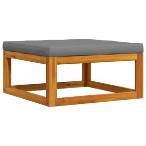vidaXL Footstool | Dark Grey | Solid Acacia Wood, Polyester | Medium | Modular