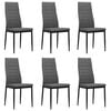 vidaXL Dining Chairs 6 pcs Light Grey Fabric