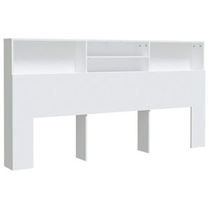 vidaXL Headboard Cabinet | White | Engineered wood | 200 cm x 19 cm x 103.5 cm