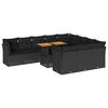 vidaXL Garden Sofa Set | Black | PE rattan | Large | Adjustable Feet