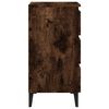 vidaXL Bed Cabinet with Metal Legs Smoked Oak 40x35x69 cm