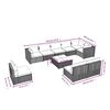 vidaXL 10 Piece Garden Lounge Set with Cushions Poly Rattan Grey