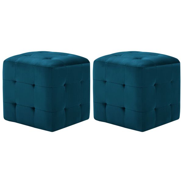 vidaXL Bedside Cabinets 2 pcs Blue 30x30x30 cm Velvet Fabric