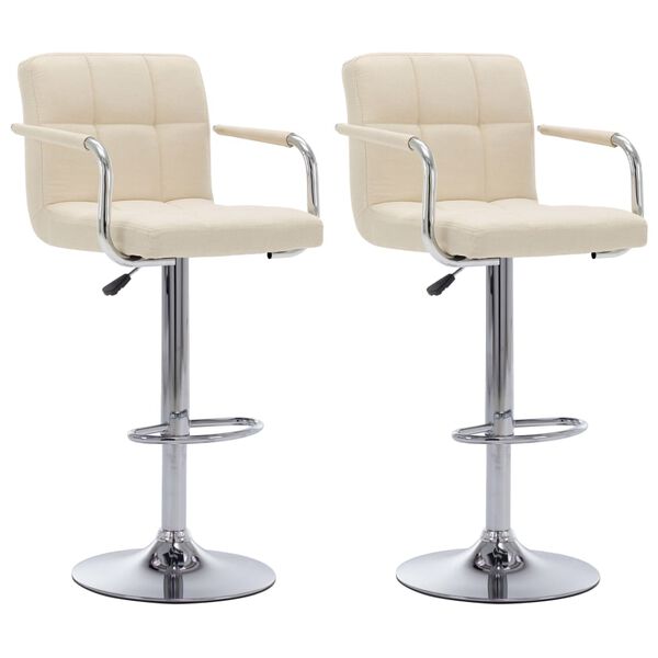 vidaXL Bar Stools 2 pcs Cream Fabric