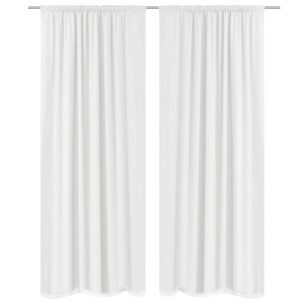 2 pcs White Energy-saving Blackout Curtains Double Layer 140 x 245 cm