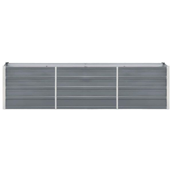 vidaXL Garden Raised Bed Galvanised Steel 240x40x45 cm Grey