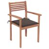 vidaXL Garden Chairs 4 pcs with Taupe Cushions Solid Teak Wood