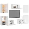 vidaXL 7 Piece TV Cabinet Set White Engineered Wood