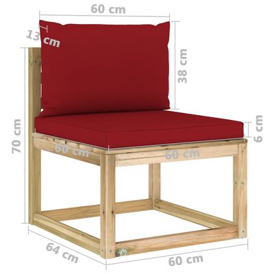 vidaXL 8 Piece Garden Lounge Set with Cushions Impregnated Pinewood