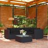 vidaXL 5 Piece Garden Lounge Set with Cushions Poly Rattan Black