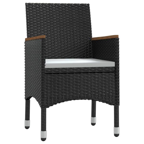 vidaXL 5 Piece Garden Dining Set with Cushions Black