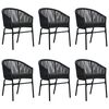 vidaXL 7 Piece Garden Dining Set Black