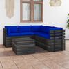 vidaXL 6 Piece Garden Pallet Lounge Set with Cushions Solid Pinewood