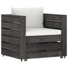 vidaXL 8 Piece Garden Lounge Set with Cushions Grey Impregnated Wood