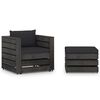 vidaXL 2 Piece Garden Lounge Set with Cushions Grey Impregnated Wood