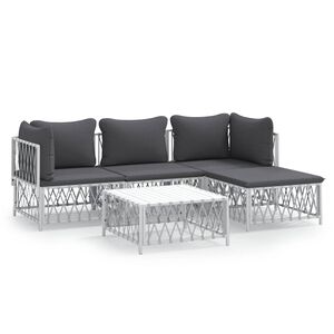 vidaXL Garden Lounge Set | White, Dark Grey